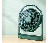 JISULIFE Petit ventilateur de bureau portable à piles et ventilateur de table électrique rechargeable par USB de 4000 mAh avec 4 vitesses, max 15 heures, flux d'air fort, ultra silencieux pour bureau