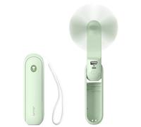JISULIFE Portable 3 en 1 Ventilateur, Batterie Externe, Lampe Torche, Vert