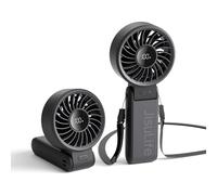 JISULIFE Portable Ventilateur 7 : 3-en-1 Main/Bureau/Cou - Noir