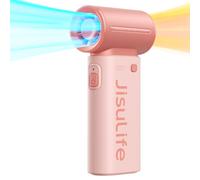 JISULIFE Ventilateur à main portable, 5000 mAh, flux d’air à haute vitesse avec puissance Turbo, autonomie max. 18 h, 5 vitesses, design mini de poche, Life 9-Pink