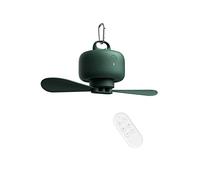 JISULIFE Ventilateur de camping 8000mAh à piles, rechargeable par USB avec télécommande, pales de ventilateur amovibles, crochet de suspension, minuterie, 4 vitesses pour extérieur-bleu