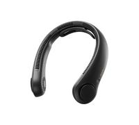 JISULIFE Ventilateur de cou portable amélioré, tour de cou personnel mains libres, réglage à 5 vitesses, 5000 mAh, portable, silencieux, rechargeable, cadeaux pour femmes et hommes- Noir