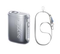 JISULIFE Ventilateur de taille portable, 100 vitesses, 40 000 tr/min, mini ventilateur de cou personnel portable, batterie 4 500 mAh, autonomie 16 h, écran LED, cadeau de voyage en plein air - Noir