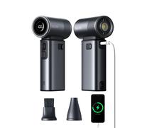 JISULIFE Ventilateur portable 5 en 1, 100 vitesses, 9000 mAh, autonomie maximale de 25 heures, mini ventilateur rechargeable avec batterie externe 18W et lampe torche, moteur ultra puissant, boîtier G
