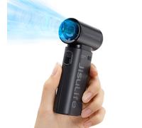 JISULIFE Ventilateur Portable, Turbo Power High Speed Air [12h max temps de refroidissement], vent à 5 vitesses, rechargeable de 3600 mAh, design de poche, ventilateur personnel pour voyagee Noir