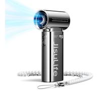 JISULIFE Ventilateur Portable, Turbo Power High Speed Air [18h Max temps de Refroidissement], vent à 5 Vitesses, Rechargeable de 5000 mAh, Design de Poche, Ventilateur Personnel pour Voyagee Chrome