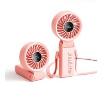 JISULIFE Ventilateur à main portable 5000 mAh, pouvoir de refroidissement turbo, flux d’air à haute vitesse, jusqu’à 18 h d’autonomie, 5 réglages de vitesse, design mini de poche, modèle Life 9 - Blan