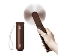 JISULIFE Ventilateur portatif avec batterie externe 4500 mAh, autonomie maximale de 46 heures, ventilateur de poche portable à piles ou ventilateur personnel pliable alimenté par USB-marron