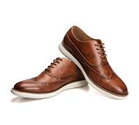 JITAI Hommes Chaussures Oxford Chaussures Casual Chaussures À Lacets Légères pour Hommes Mode, marron-02, 43 EU (10 UK)