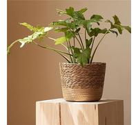 JITASHWA Pot de fleurs tissé avec doublure, panier de fleurs en jonc de mer, cache-pots de fleurs décoratifs, conteneurs de plantes d'intérieur, décoration d'intérieur, grande taille