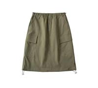 JITEM Jupe Cargo d'été rétro pour Femmes, avec Cordon de Serrage, Longueur aux Genoux, Jupe trapèze avec Poches, Streetwear