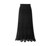 JITEM Jupe Longue en Dentelle au Crochet pour Femmes, tricotée ajourée, Taille Haute, Moulante, Longue Queue de Poisson, Jupe sirène
