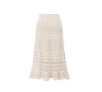 JITEM Jupe Longue en Dentelle au Crochet pour Femmes, tricotée ajourée, Taille Haute, Moulante, Longue Queue de Poisson, Jupe sirène