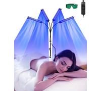 JITESY Solarium pour la maison, 460 NM et 490 NM, 60 W, lumière bleue, lumière bronzante, solarium pour usage domestique, visage et corps, support double pour bronzage facial avec 432 LED