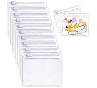 JITNGA 10 Pièce Sacs en Poly Transparents Sacs À Fermeture Éclair Transparents Sacs en Plastique À Fermeture Éclair Sacs en Poly Transparent Refermables pour Aliments Colliers Etc