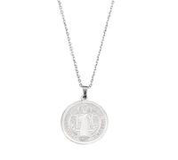 JITNGA Collier Mystère En Acier Inoxydable Pour Hommes Et Femmes - Amulette De Protection De L'Ordre De Saint Benoît, Collier D'Exorcisme Avec Sceau Amulette