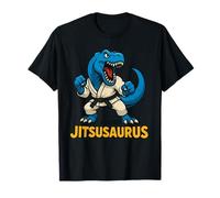 Jitsusaurus Funny Dinosaur Brazilian Jiu Jitsu Blue T-Rex T-Shirt