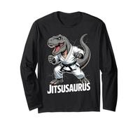 Jitsusaurus Funny Dinosaur T-Rex Brazilian Jiu Jitsu Black Manche Longue