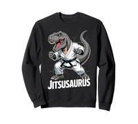 Jitsusaurus Funny Dinosaur T-Rex Brazilian Jiu Jitsu Black Sweatshirt