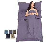 JITTY Sac de Couchage,Draps de Sac de Couchage,Drap de Voyage pour Affaires, Camping,Randonnée,Escalade,Maison,Auberges,Train,Léger Portable Confortable 210 x 115 cm (Gris Bleu)