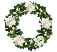 Jiubiaz 2.7M Guirlande de Noël Guirlande de sapin Décoration de Noël décorée 50 LEDs Silver
