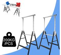 Jiubiaz 2X tréteaux d'échafaudage tréteaux pliants en acier 200kg banc d'outils tréteaux en métal