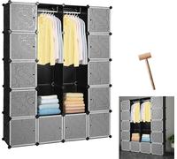 Jiubiaz Armoire Système d'étagères Créativité Armoire Rangement DIY Étagère de salle de bain Étagère 20 cubes