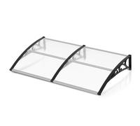 Jiubiaz Auvent pour porte de maison 200x100 cm, Auvent en polycarbonate 6 mm, Support en PP, Auvent arqué transparent, Extrêmement résistant aux intempéries, protège de la pluie, de la neige et des