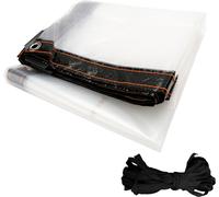 Jiubiaz Bâche résistante Bâche transparente 2x2M Bâche résistante aux intempéries Bâche pliable Toit pour plantes Bâche de protection contre la pluie Bâche contenant de la corde