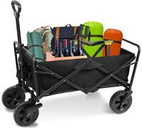 Jiubiaz Bollerwagen pliable capacité de charge jusqu'à env. 100 kg - noir Bollerwagen pliable Strandwagen Handwagen Gerätewagen pliable enfants excursion