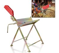 Jiubiaz chevalet de sciage avec support de tronçonneuse, protège-chaîne, jauge, jusqu'à 150 kg, support de scie pliable, métal, or, 1 pièce