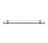 Jiubiaz Étagère murale en verre transparent avec verre de sécurité ESG de 8 mm et support, idéale comme étagère de douche/étagère de salle de bain pour salle de bain, cuisine, balcon, différentes