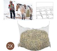Jiubiaz Filet à foin Râtelier à foin Filet à occupation Sac à foin Filet à nourriture, chevaux mailles extra serrées 3cm Filet 2 pièces 160 x 100cm