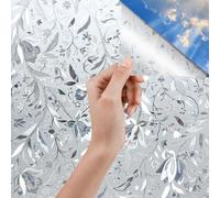 Jiubiaz Film anti-regards 3D Film pour fenêtres Adhésif Miroir Film de protection solaire Fleurs 60*200cm