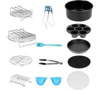 Jiubiaz Four à air chaud Friteuse à air chaud Friteuse Accessoires de cuisson,Accessoires de grill Poêle à pizza Tonneau à gâteau Poêle à pizza Tapis en silicone Accessoires friteuses compactes 7''