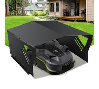 Jiubiaz Garage pour robot tondeuse, soleil et abri de pluie pour robot tondeuse à gazon, maison de pluie pour robot tondeuse en matériau galvanisé, 78 x 60 x 34 cm, noir