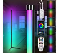 Jiubiaz Lampadaire LED 7W LED multicolore Dimmable RGB Lampadaire d'angle Colonne lumineuse Couleur