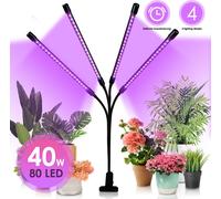 Jiubiaz Lampe pour plantes Led plein spectre,80leds lumière pour plantes,Clip On Plant Grow Lights Indoor avec 3 modes d'éclairage,Lampes de croissance pour plantes avec 9 niveaux de gradation et minu