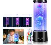 Jiubiaz LED Méduse Veilleuse d'ambiance Lampe de nuit Lampe à lave RGB Lampe de table Bureau Artificielle