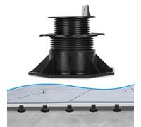 Jiubiaz Lot de 10 plots de compensation de hauteur, 18 à 140 mm, hauteur au choix, pieds réglables, pour sous-construction de lames de terrasse, bois WPC, dimensions : 60 à 140 mm