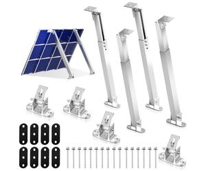 Jiubiaz Lot de 2 paires de supports de panneau solaire réglables de 0 à 60 ° - Pour toit plat et bateau