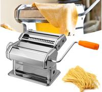 Jiubiaz Machine à Pâtes Acier inoxydable Fraîcheur Manuel Rouleau Machine à Pâtes Cutter avec Pince pour Spaghetti Lasagnes Meilleur Cadeau Machine à Pâtes Machine à Pâtes, Facile à nettoyer et à util