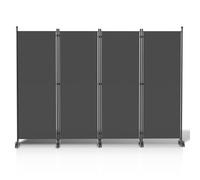 Jiubiaz Paravent de séparation pliable sur roulettes - 4 pièces - 228 x 181 cm - Pour bureau, balcon - Anthracite