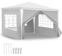 Jiubiaz Pavillon Tolérance Tente de réception Événements extérieurs Tubes d'acier 3x3m Blanc