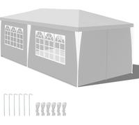Jiubiaz Pavillon Tolérance Tente de réception Événements extérieurs Tubes d'acier 3x6m Blanc