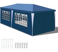 Jiubiaz Pavillon Tolérance Tente de réception Événements extérieurs Tubes d'acier 3x6m Bleu