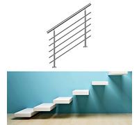 Jiubiaz Rampe d'escalier en acier inoxydable 100 cm avec 5 traverses intérieures et extérieures pour parapet, balcon