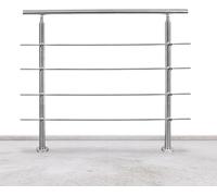 Jiubiaz rampe d'escalier garde-corps inox main courante parapet escalier Ø42mm pour escalier balcon intérieur & extérieur 120CM avec 4 entretoises