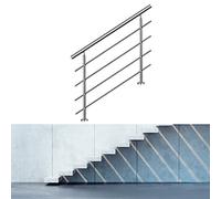 Jiubiaz Rampe d'escalier universelle en acier inoxydable de 100 cm avec 4 traverses pour balcon, balustrade, escaliers