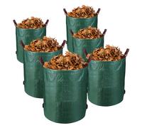 Jiubiaz Sac de jardin en polypropylène Sac de jardin XXL Sac à feuilles Compost Sac de jardin 272L 6X